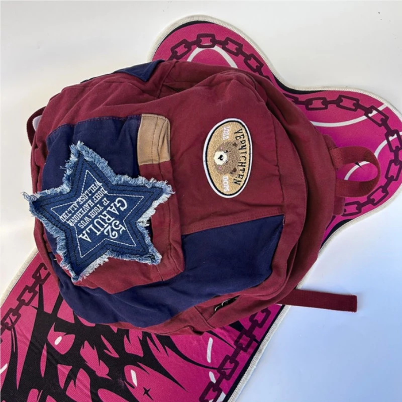 Y2K Korean Fashion Casual Kawaii Book Bag Cute Star Backpack Student Bags Schoolbag Kids Travel Girls Ladies Backpacks For Women