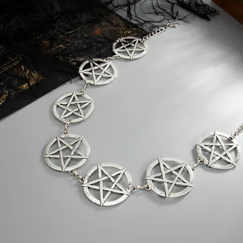 Серебристая металлическая поясная цепочка macroupta