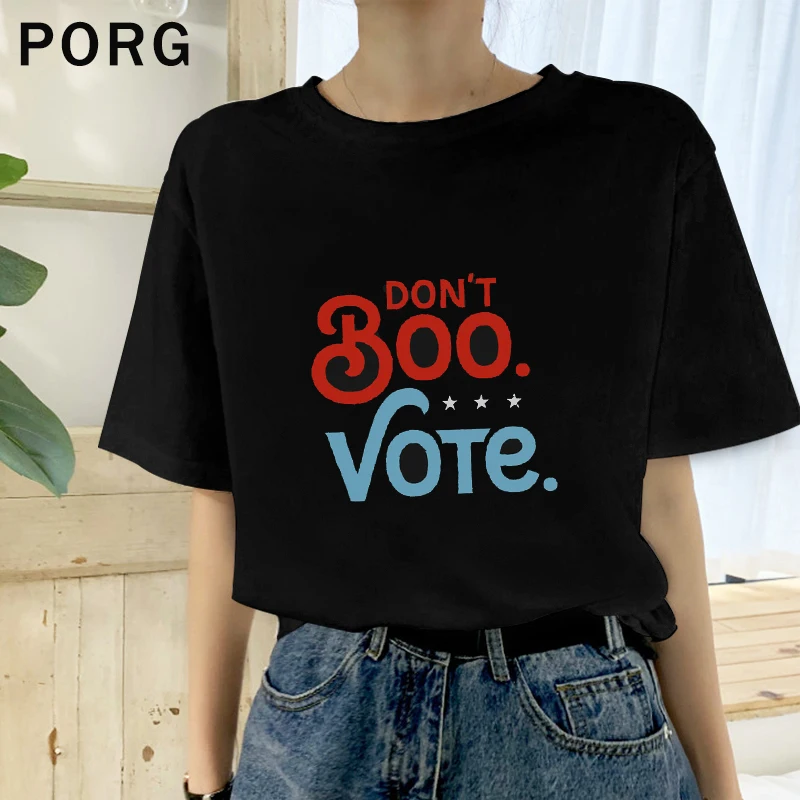 Женская футболка с принтом и надписью Don Boo Vote K-Pop женские модные футболки топы