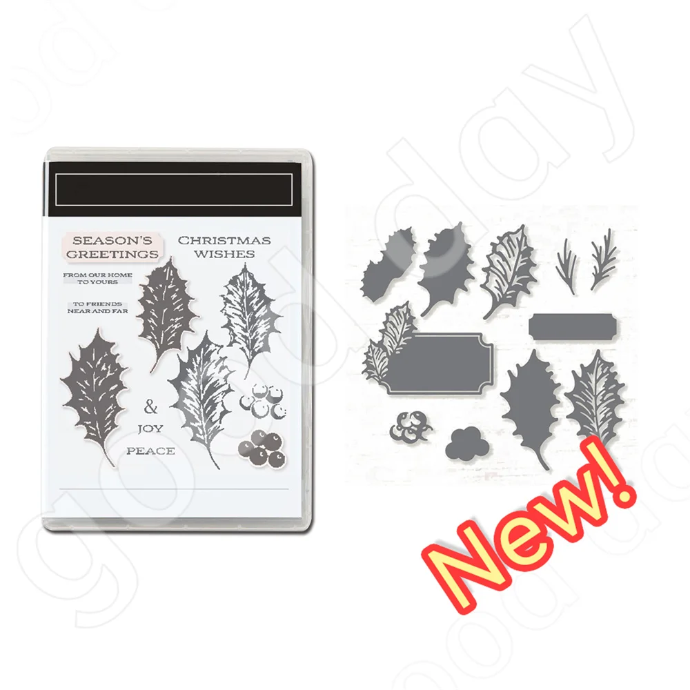 

New Arrival seasonal leaves Clear Stamps or Metal Cutting Dies Sets for DIY Craft Making Card Scrapbooking 2023 Christmas