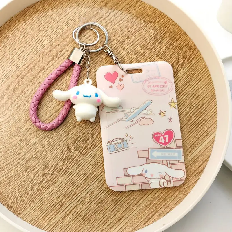 Sanrio Cinnamoroll Брелок С Рисунком Собаки Из Мультфильма Складной Женский ID-карта