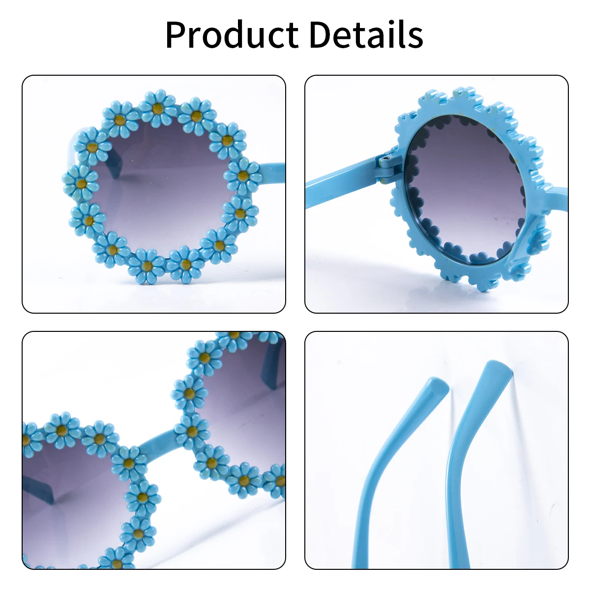 Очки с цветком ромашки солнцезащитные очки цветочным украшением для гавайского