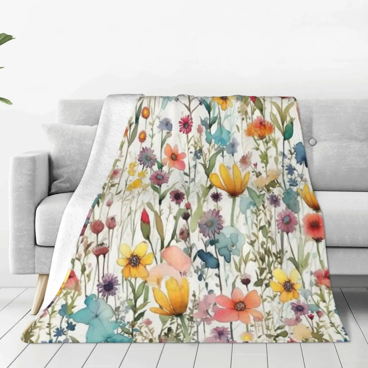Wildflowe прочное фланелевое одеяло-легкий уход флисовое покрывало для домашнего
