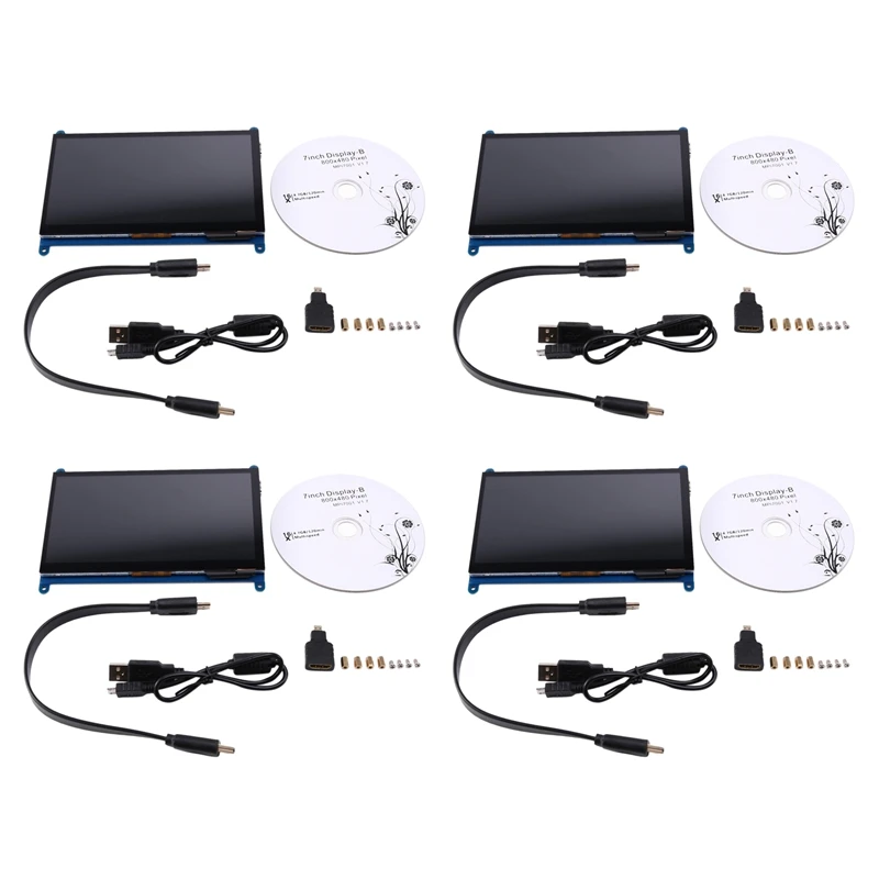 

4 шт. 7-дюймовый емкостный сенсорный экран TFT ЖК-дисплей HDMI модуль 800X480 для Raspberry Pi 3 2 Модель B и Rpi 1 B +
