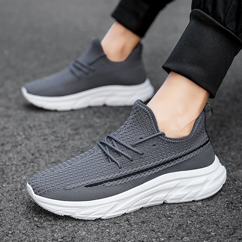 

Men's Sports Shoes Breathable White Basketball New Soft Sole Running Shoes Fashion Lace Up Hiking Shoes 2023 Casual Tennis Shoes