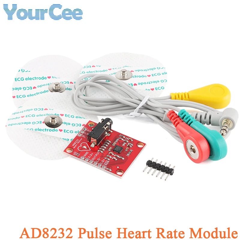 AD8232 Φ модуль датчика с 3 электродными проводами для Arduino