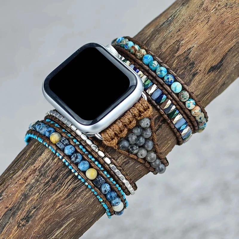 Natural Stone DIY Strap for Apple Watch Ultra 49mmband 41mm 45mm 44mm 40mm 38mm 42mm Bracelet Correa for IWatch Series 5 7 6 SE