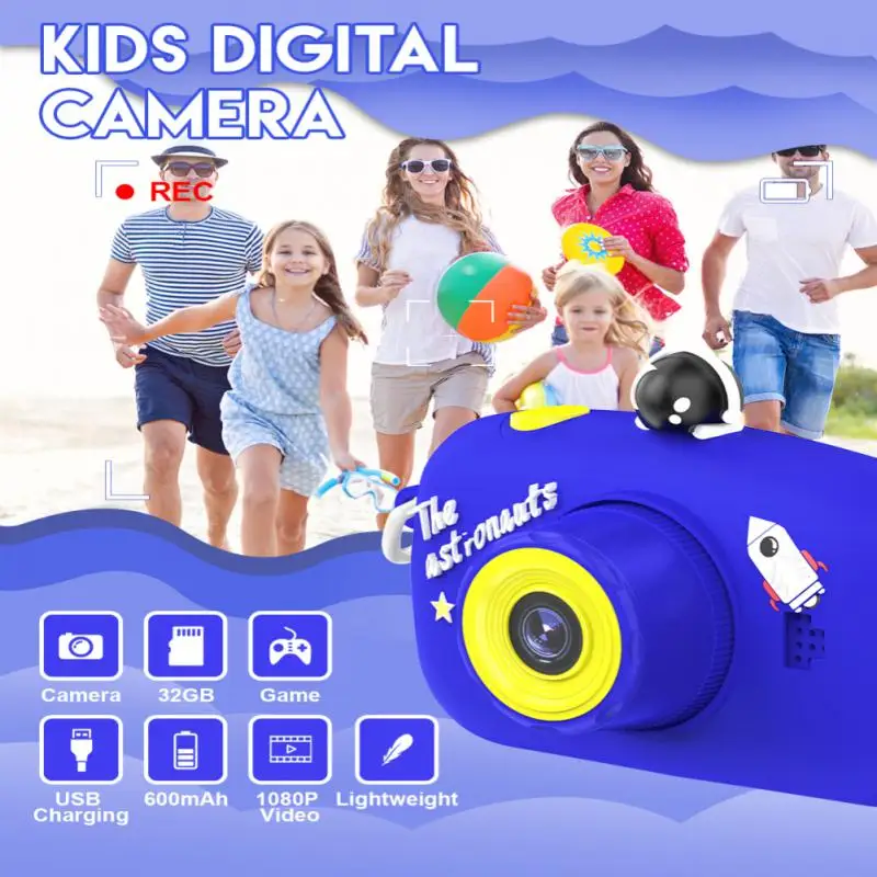 

Мини мультяшная цифровая камера 2 дюйма IPS HD экран головоломка детская игрушка видеокамера детская камера HD фото видео игра игрушка подарок для детей