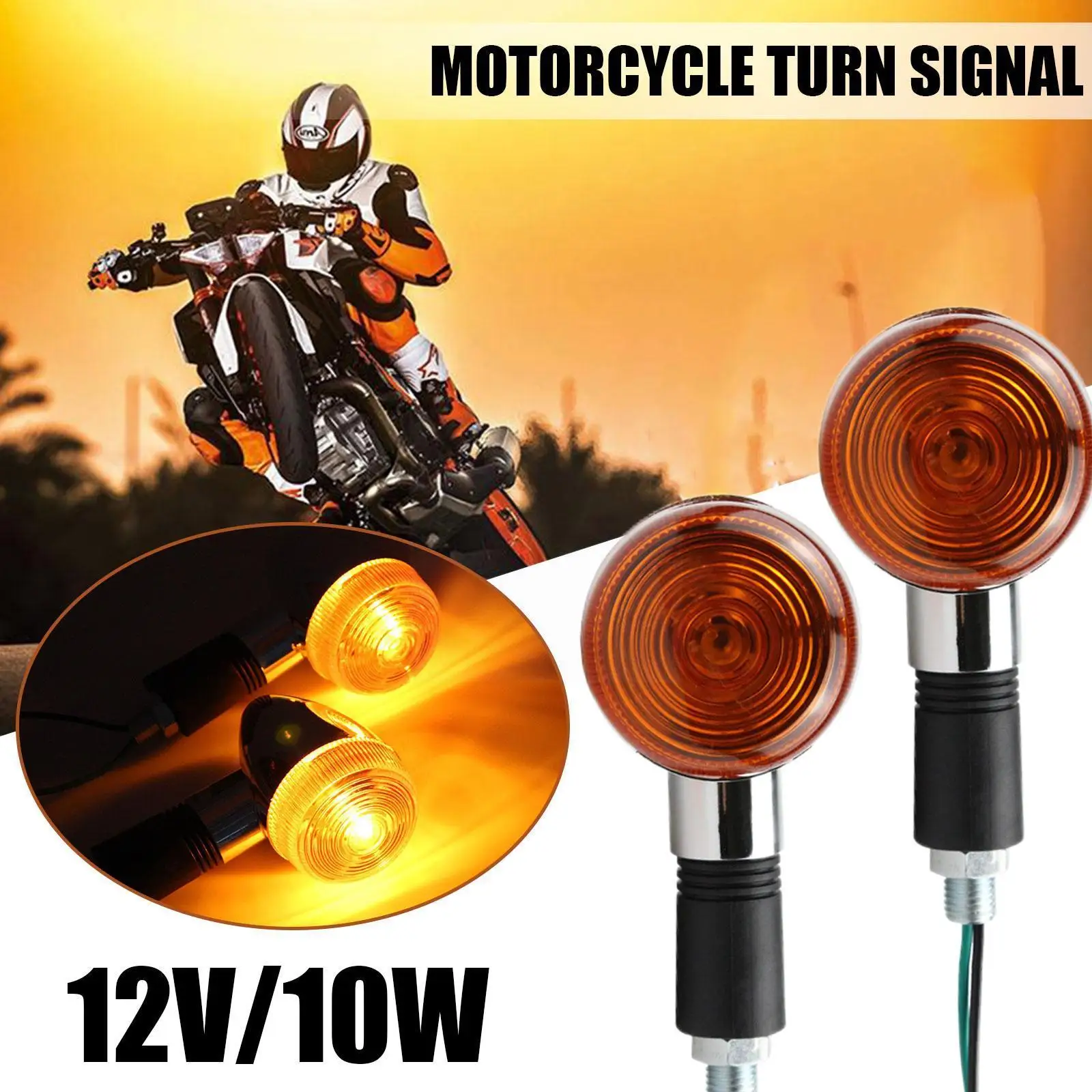 

Motorcycle Turn Signal Indicator Light Abs Amber Color Turning Blinker Lamp Suitable For X1h8