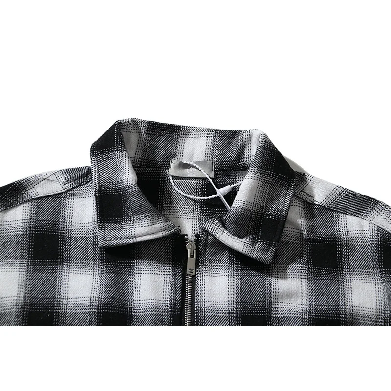 Фланелевая черно-белая винтажная рабочая одежда Askyurself Ностальгия в клетку