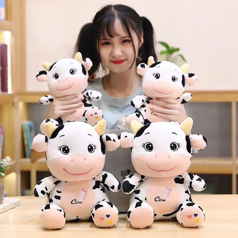 

Kawaii Cute Cow Pillow Super Soft Lying Doll Plush Toy Calf Sleeping Girl Birthday Gift Christmas Halloween Room Decor Kids Toys