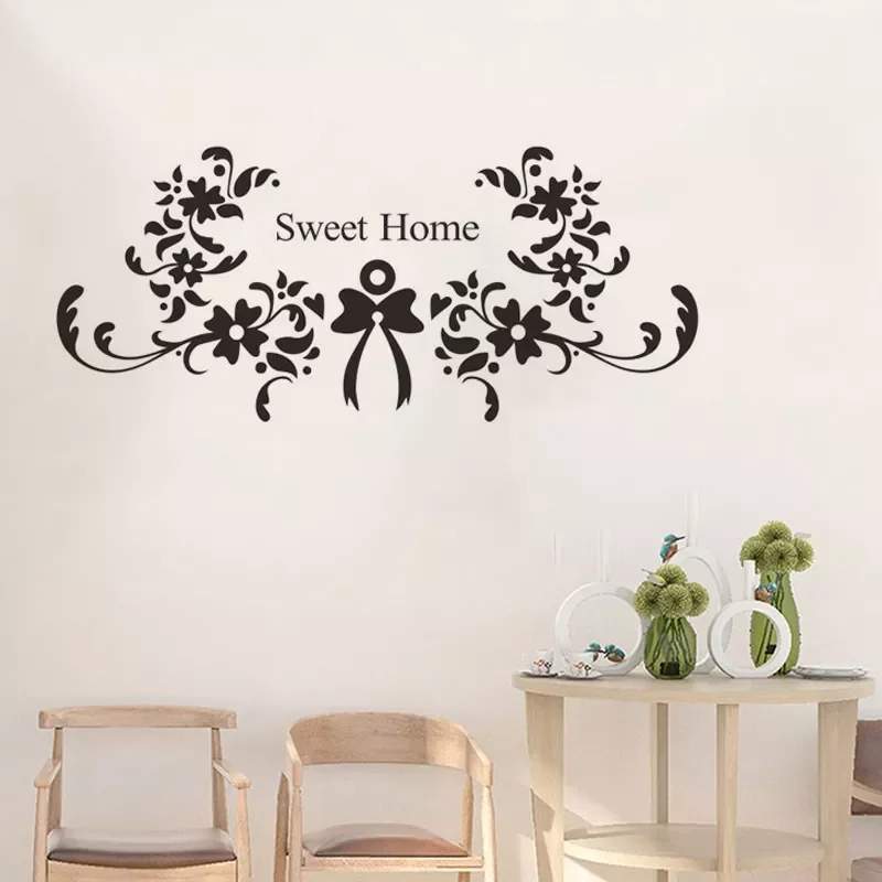 

NEW2022 Sweet Home Flower Vine Wall Sticker Living Room Bedroom Background Home Decoration Stickers Mural Art Pattern Decals Wal