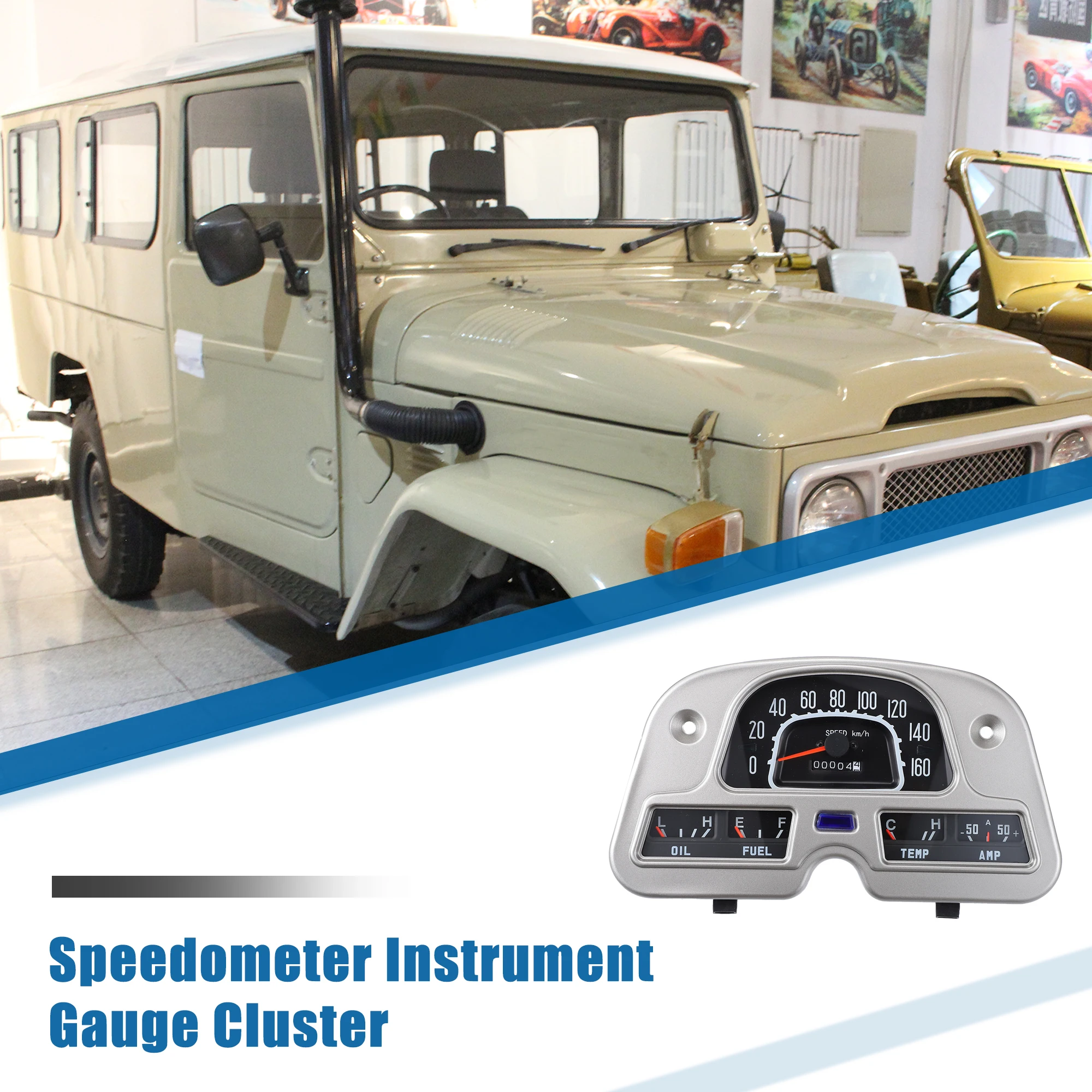 

Speedometer Gauge Cluster 83100-60180 for Toyota Land Cruiser FJ40 FJ45 BJ40 1975-1980 Silver Tone