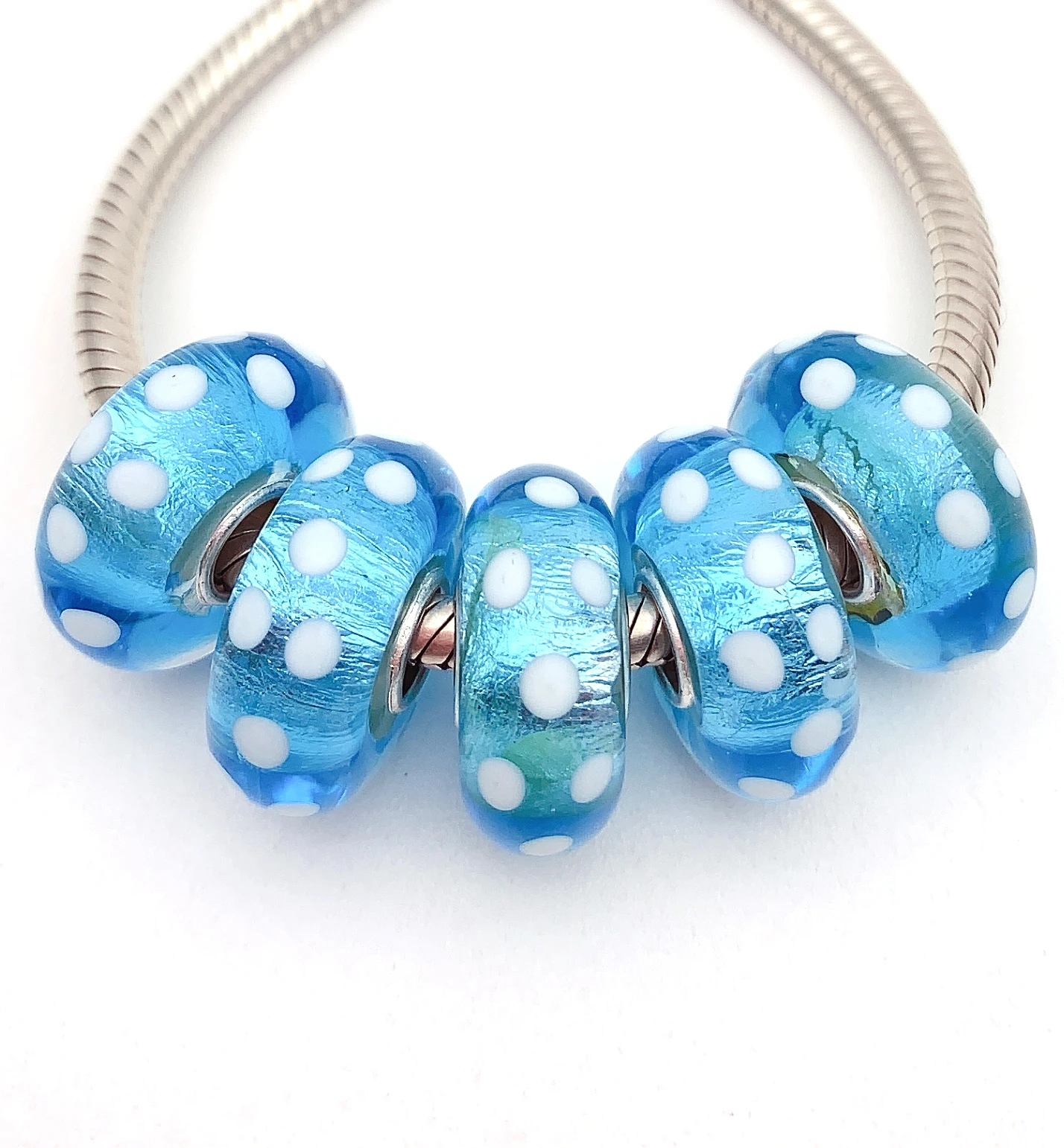 

YG633 5X 100% Authenticity S925 Sterling Silver Beads Murano Glassbeads NEW Fit European Charms Bracelet Diy Jewelry Lampwork