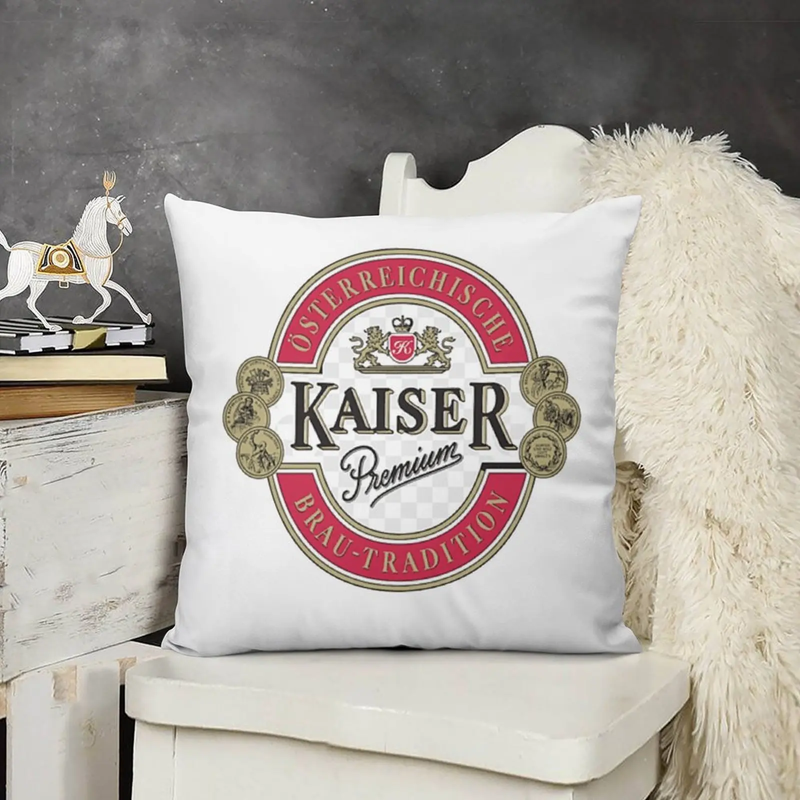 Винтажная Подушка-Braun-wieselburg-henninger-фигурка-Премиум-качество-футболка наволочки