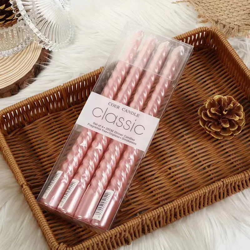 4 шт. разноцветные свечи для подсвечника с резьбой романтические Семейные