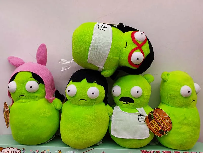 

Green Monster Soft Stuffed Doll Bob's Burgers - Kuchi Kopi - Bob, Gene, Linda, Louise and Tina Plush Toy Kids Gift