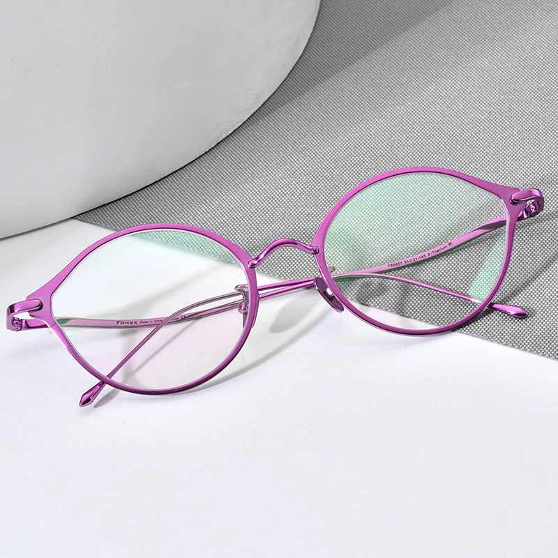 Оправа для очков FONEX из чистого титана женские очки кошачий глаз в стиле ретро