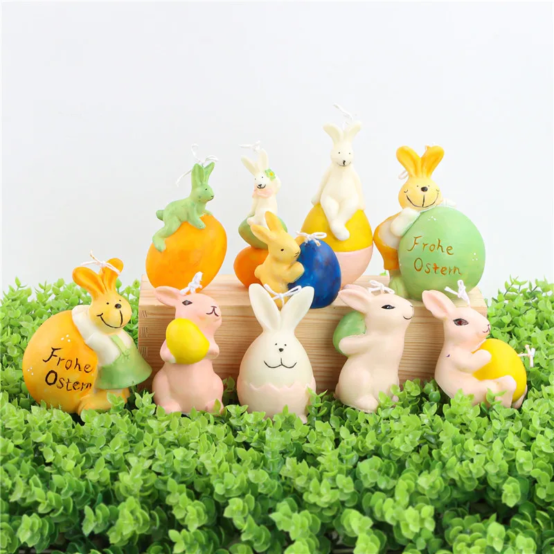 Easter Egg Bunny Silicone Candle Mold for DIY Handmade Aromatherapy Candle Plaster Ornaments Soap Mould Handicrafts Making Tool