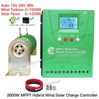 2800W MPPT Hybrid Wind Solar Charge Discharge Booster Controller Dump Load For 12V 24V 48V Lifepo4 Lithium Lead Acid Battery