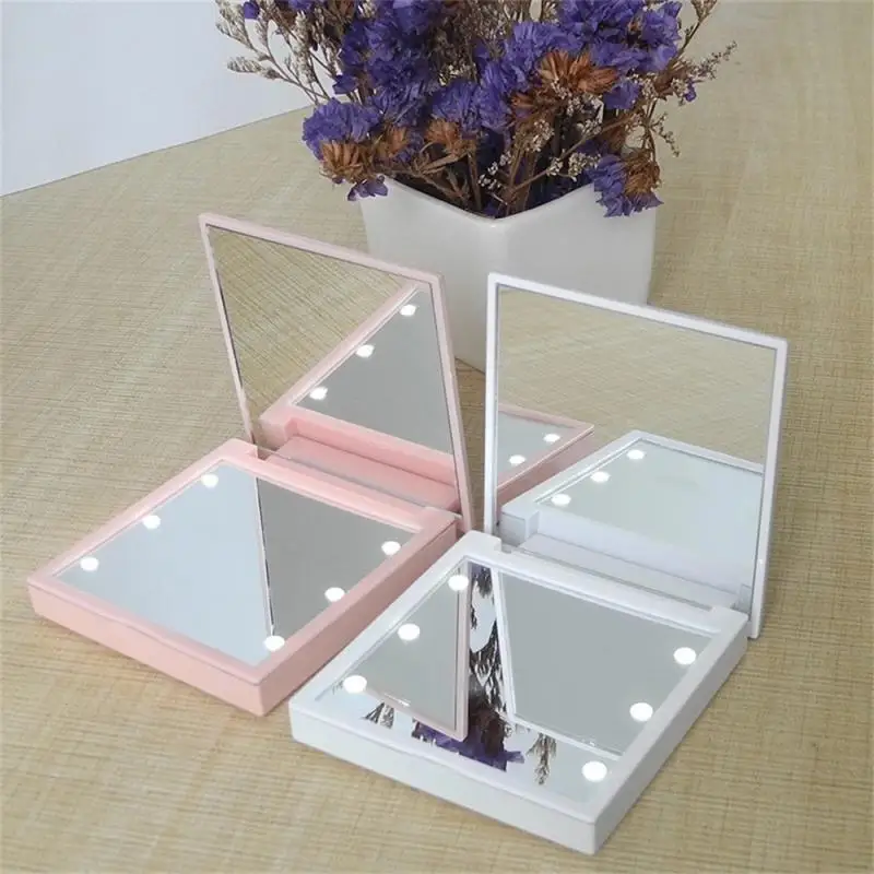 

Makeup Mirror With LED Light Portable Pocket Mirror Double-sided Folding Mirror Compact Mirror Light Makeup MirrorGlift Cosmetic