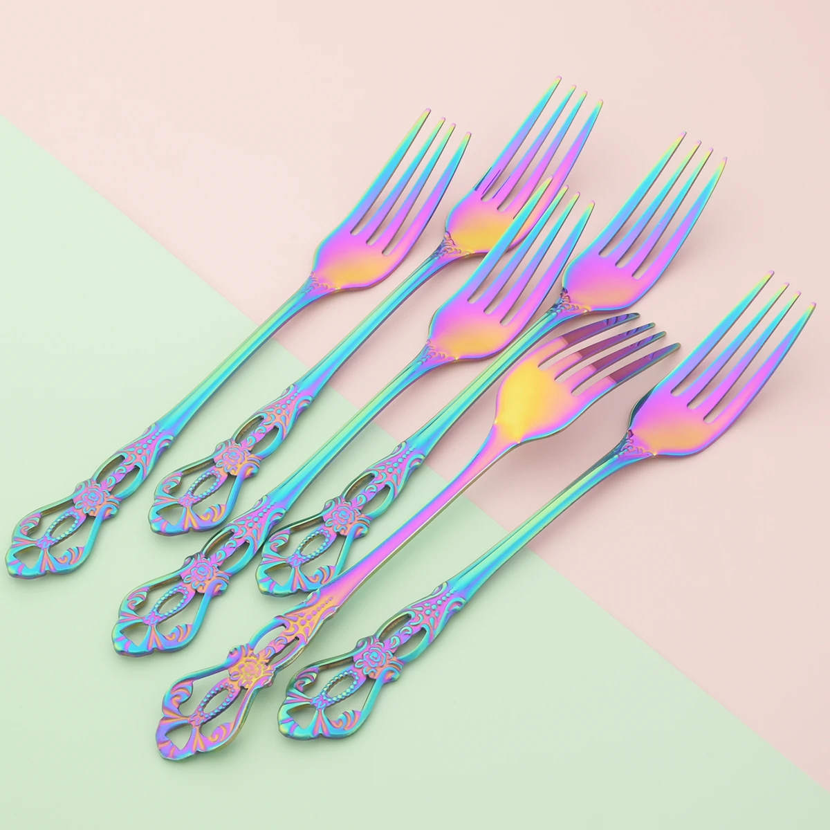 Вилка столовая для салата 6 шт. комплект столовых приборов из нержавеющей стали