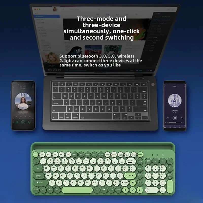Беспроводная двухрежимная офисная клавиатура Bluetooth 2 4G со слотом для карт