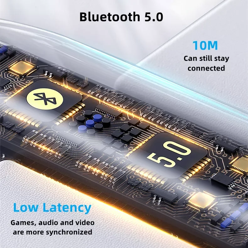 

NEW2023 HT38 TWS Earphone Wireless Bluetooth Waterproof Sport Headset 9D Stereo Noise Reduction Earbud Low Latency Gaming Headse