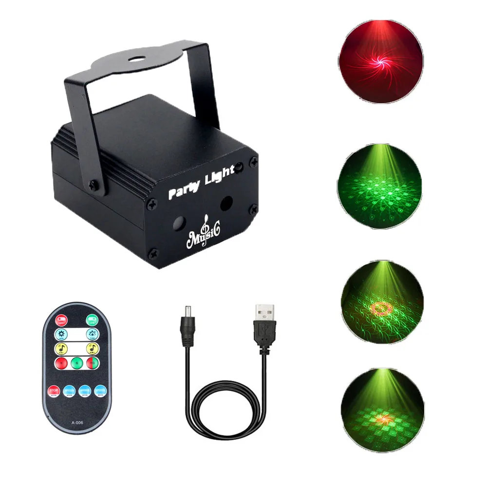 

New Laser Small Stage Light Intelligent Seven Color Lights Household KTV Atmosphere Bungee Di Laser Flash Projection Lamp