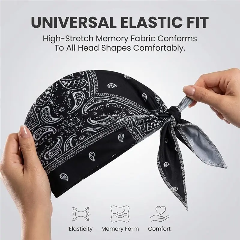 Фото RTENTE-Дышащая охлаждающая шапочка-подшлемник, 5 шт., впитывающая пот повязка на голову, бандана-шапка для мужчин и женщин, для №2
