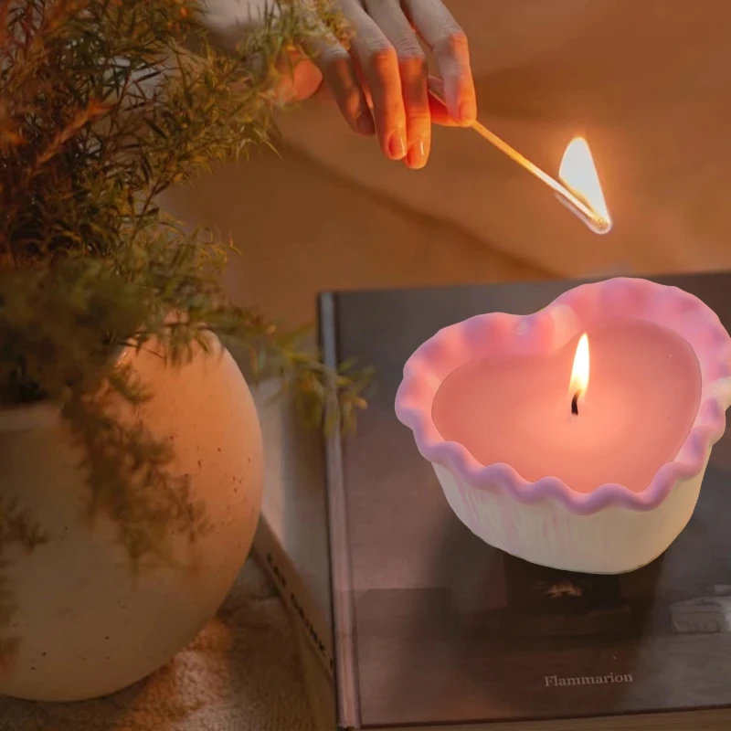 Кружевная свеча с волнистыми краями украшение сделай сам для ароматерапии