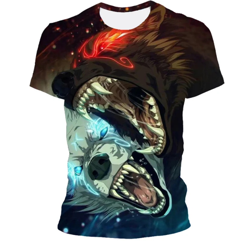 

Wolf Printed T-shirt Men's Summer Quick Dry T-shirt Personalized Printed Men's Clothing Street Cool Short Sleeve T-shirt Men Top