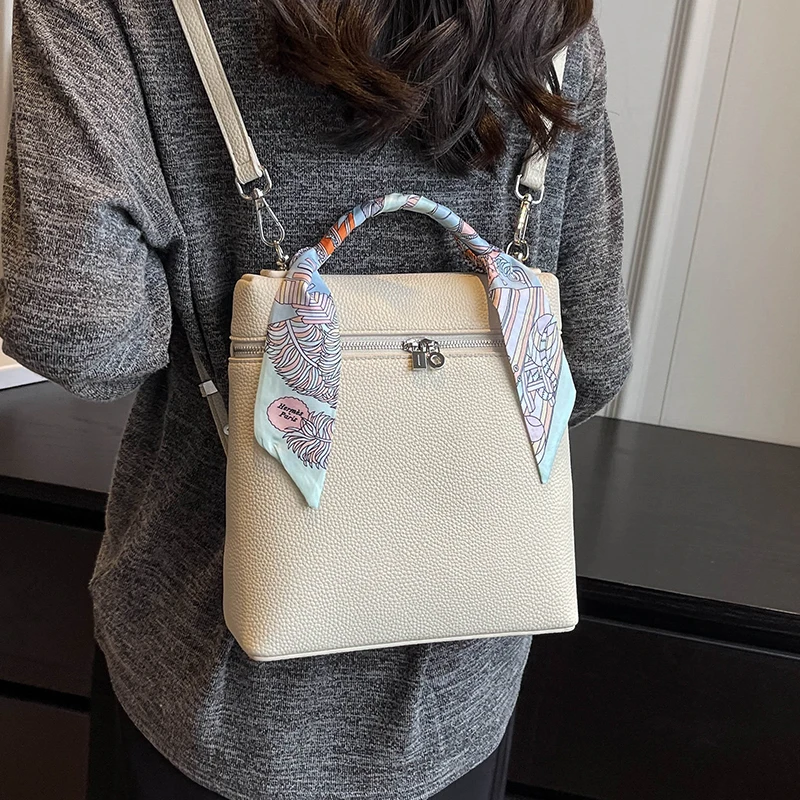 

Classic Trendy Luxury Designer Backpack New Summer Leather High Quality Shoulder Bags Versatile Casual Bucket Handbags For Women