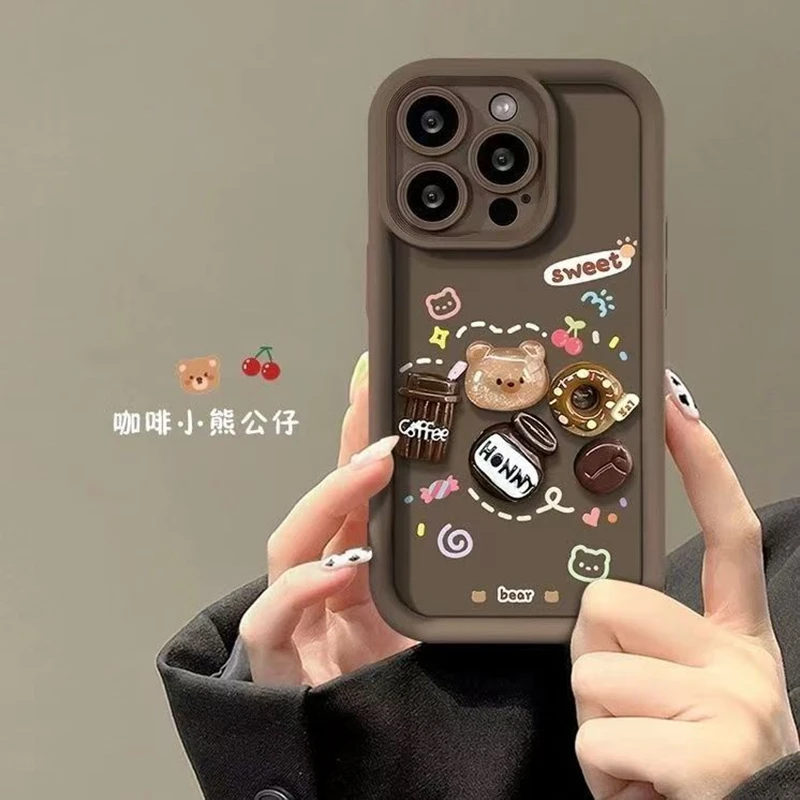 Чехол для телефона 3D Bear Coffee для Honor X7C X9C Smart X8C X8B X7B X6B X5B X8A X7A X6A X8 X7 X6 Magic 5 6 7 90 Lite, матовый чехол из ТПУ (art.: 3920cd4079619) - 3920cd4079619