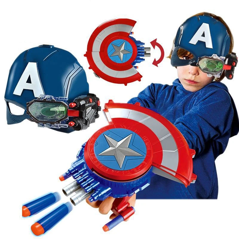 

Мстители супергерой Капитан Америка щит Водяная бомба пулевая установка искусственное преобразование Косплей вечерние игрушка для детей