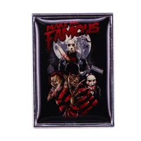 horror movie pictures enamel pin wrap clothes lapel brooch fine badge fashion jewelry friend gift