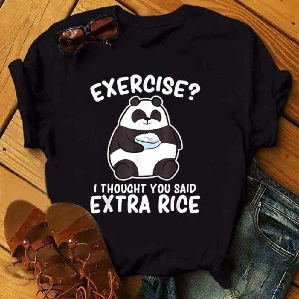 Футболка женская летняя с принтом панды Милая рубашка коротким рукавом для