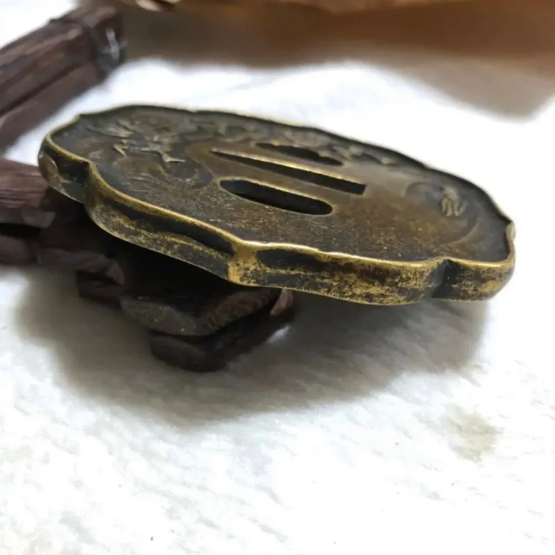 Китайская антикварная статуя единорога медная рукоятка домашняя фотография