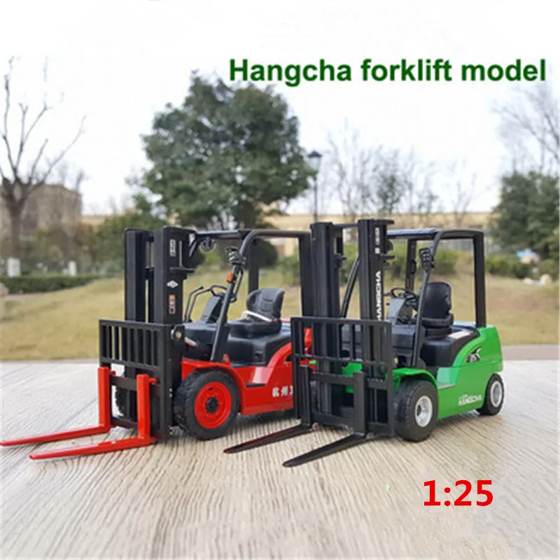 1:25 Scale Model Hangcha Metal Transport Car Forklift Stacker Diecast Alloy Construction Machinery Toys Collection Display Doll
