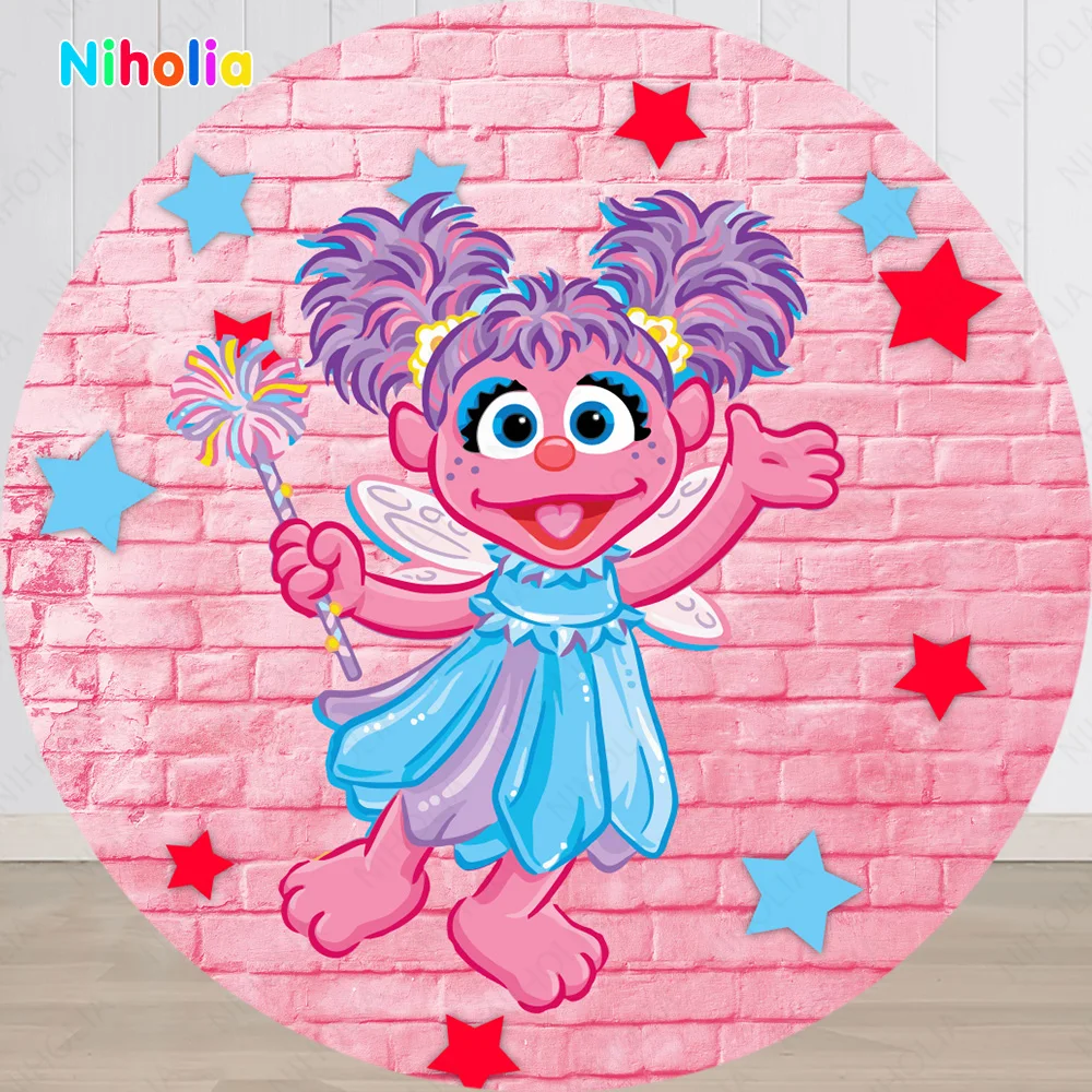 Фон для фотосъемки детей с изображением улиц Сезам