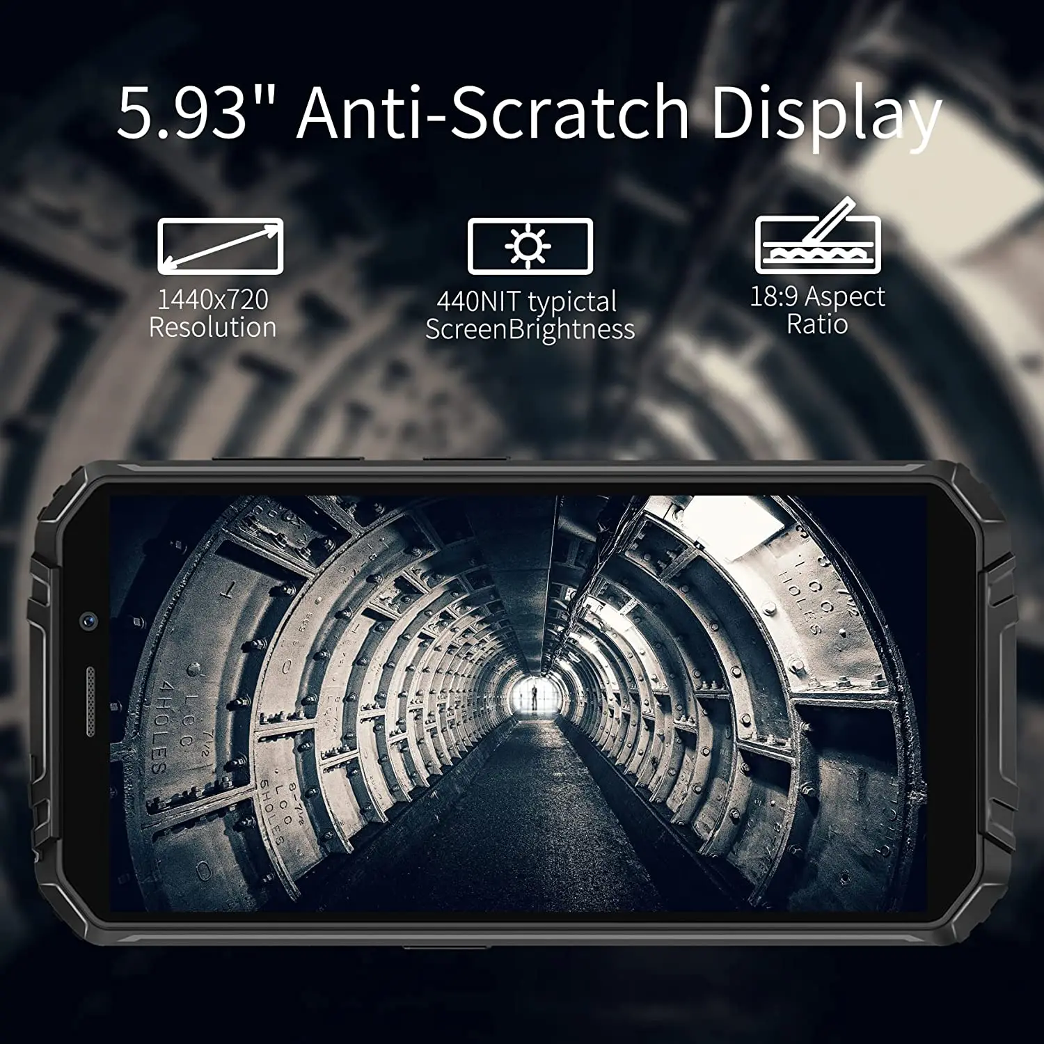 Oukitel WP18 12500mAh Smartphone IP68 & IP69K Rugged Mobile Phone 5.93'' TFT HD + Display Android 11 4GB+32GB 13MP Camera