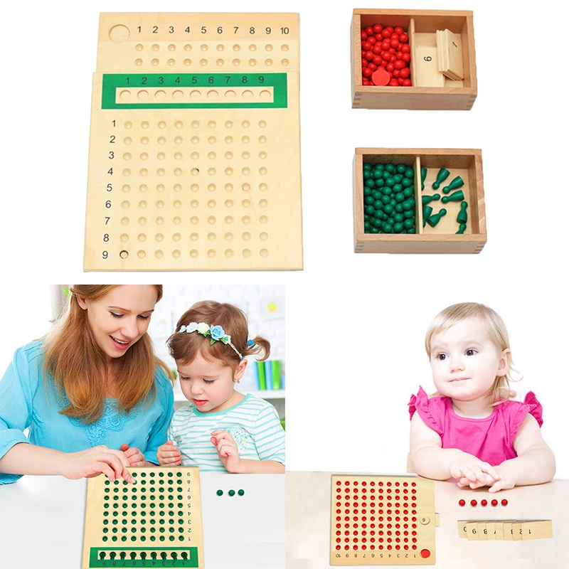 

Wooden Montessori Mathematics Teaching Aid Rich Colors Beads Learning Board Exercise Hands Eyes Kids Early Educational Game Toy