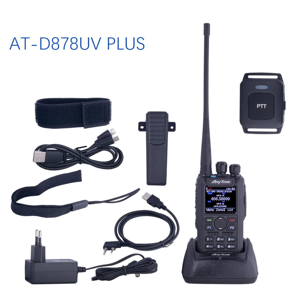 

Рация Anytone AT-D878UV PLUS Ham, Двухдиапазонная цифровая DMR, аналоговая, GPS, APRS, Bluetooth, PTT, двухсторонняя радиосвязь