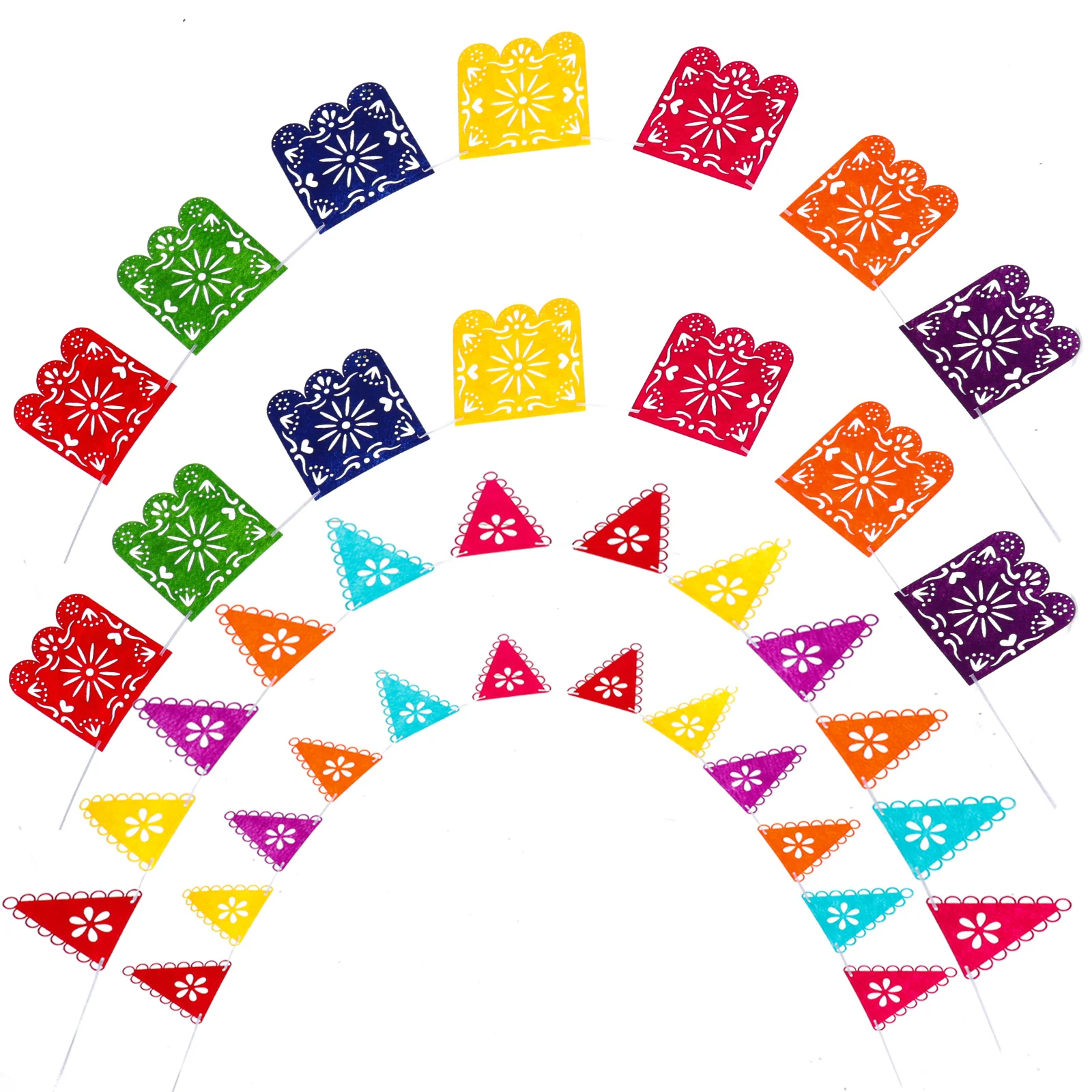 

4pcs Decorative Banners Hanging Wall Decorations Festival Decor Supplies