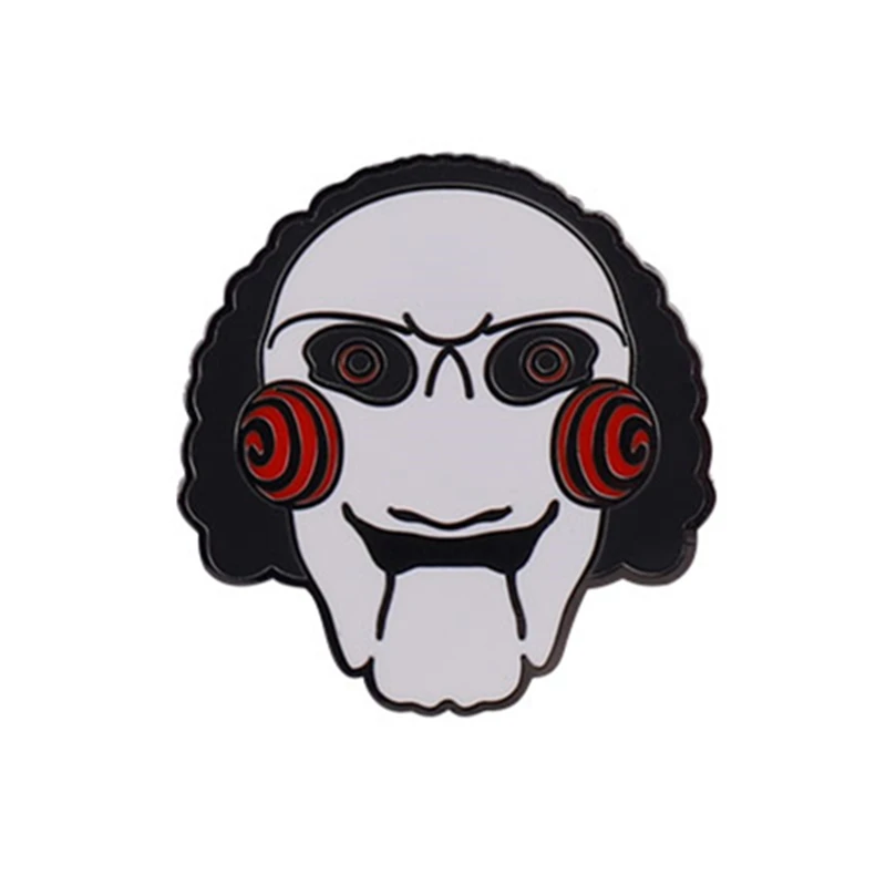 

Horror Chainsaw Billy Puppet Brooch Metal Badge Lapel Pin Jacket Jeans Fashion Jewelry Accessories Gift