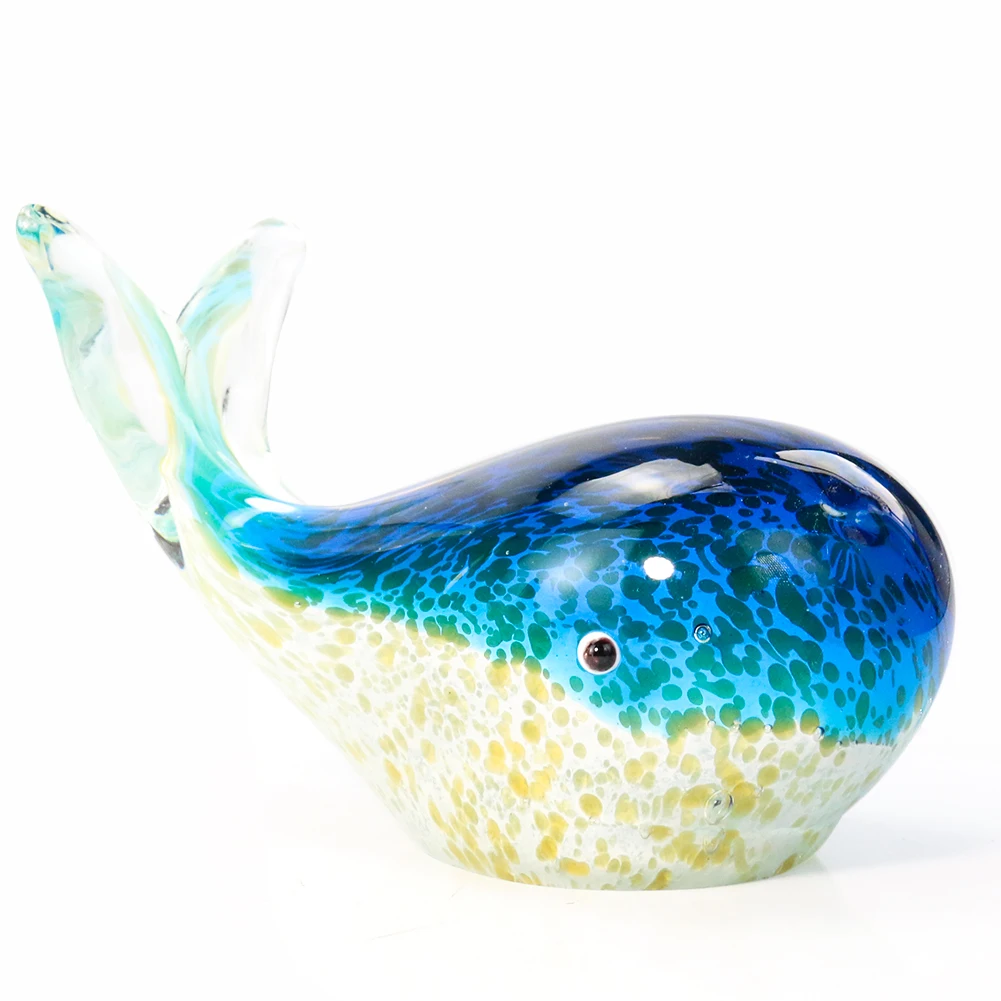 

Lovely 3D Whale Dolphin Halobios Animal Sea Creatures Colored Glaze Crafts Crystal Glass Ornaments Nautical Wedding Party Decor