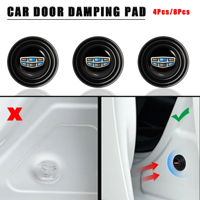 

4/8Pcs Car Door Damping Pad Protection Stickers for Geely Coolray Geometry CK Monjaro Tugella 2022 Okavango Boyue Accessories