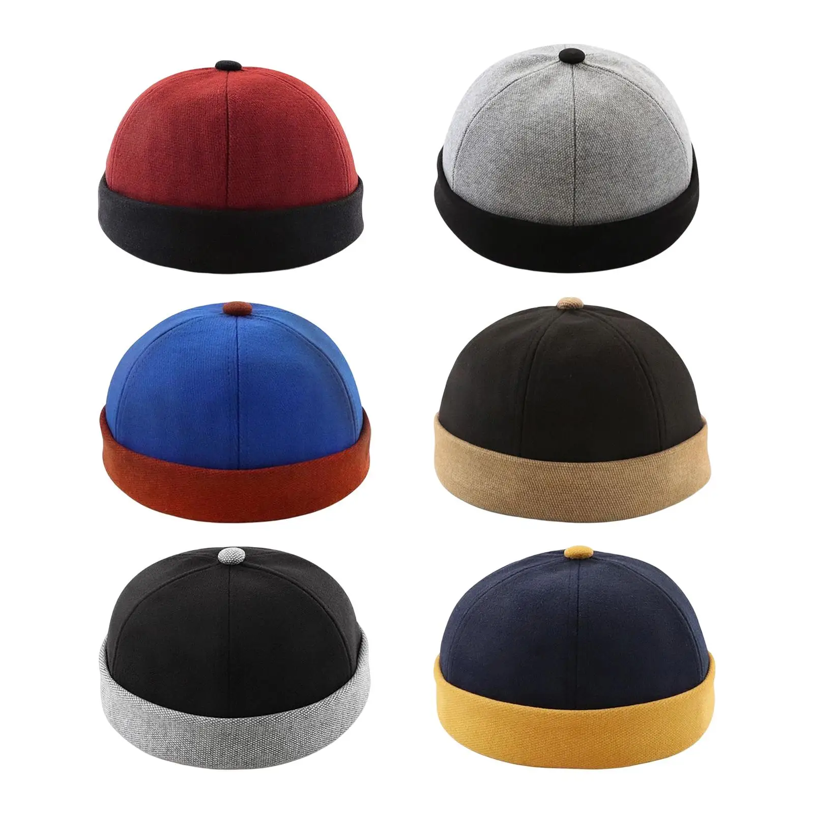 

Windproof Brimless Beanie Hat Harbour Rolled Cuff Docker Leon Hat Adjustable Spring Summer Hats for Men Women Unisex Adults