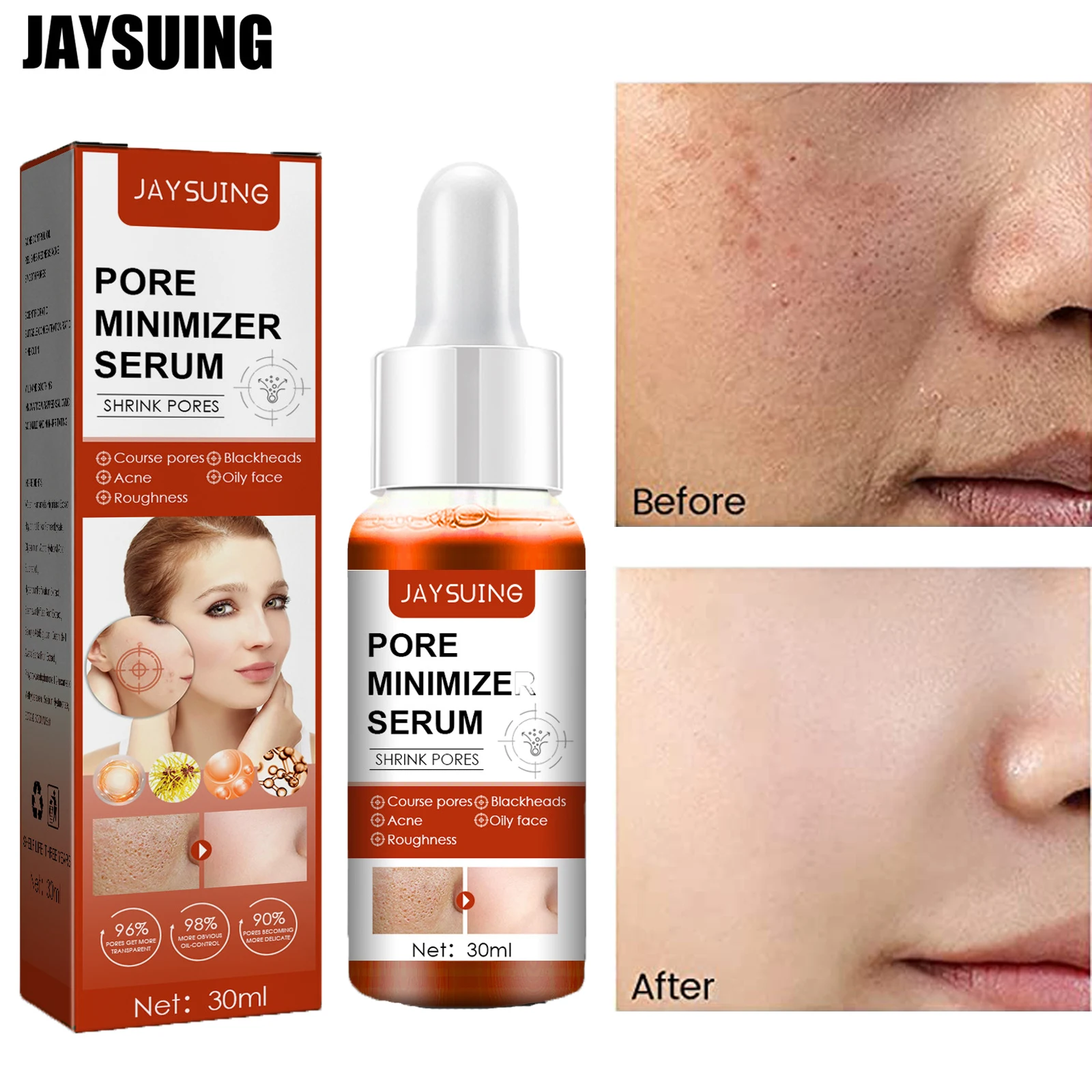 

Lactobionic Acid Pore Shrink Face Serum Hyaluronic Acid Moisturizing Nourish Smooth Pores Repair Essence Firming Face Cosmetics