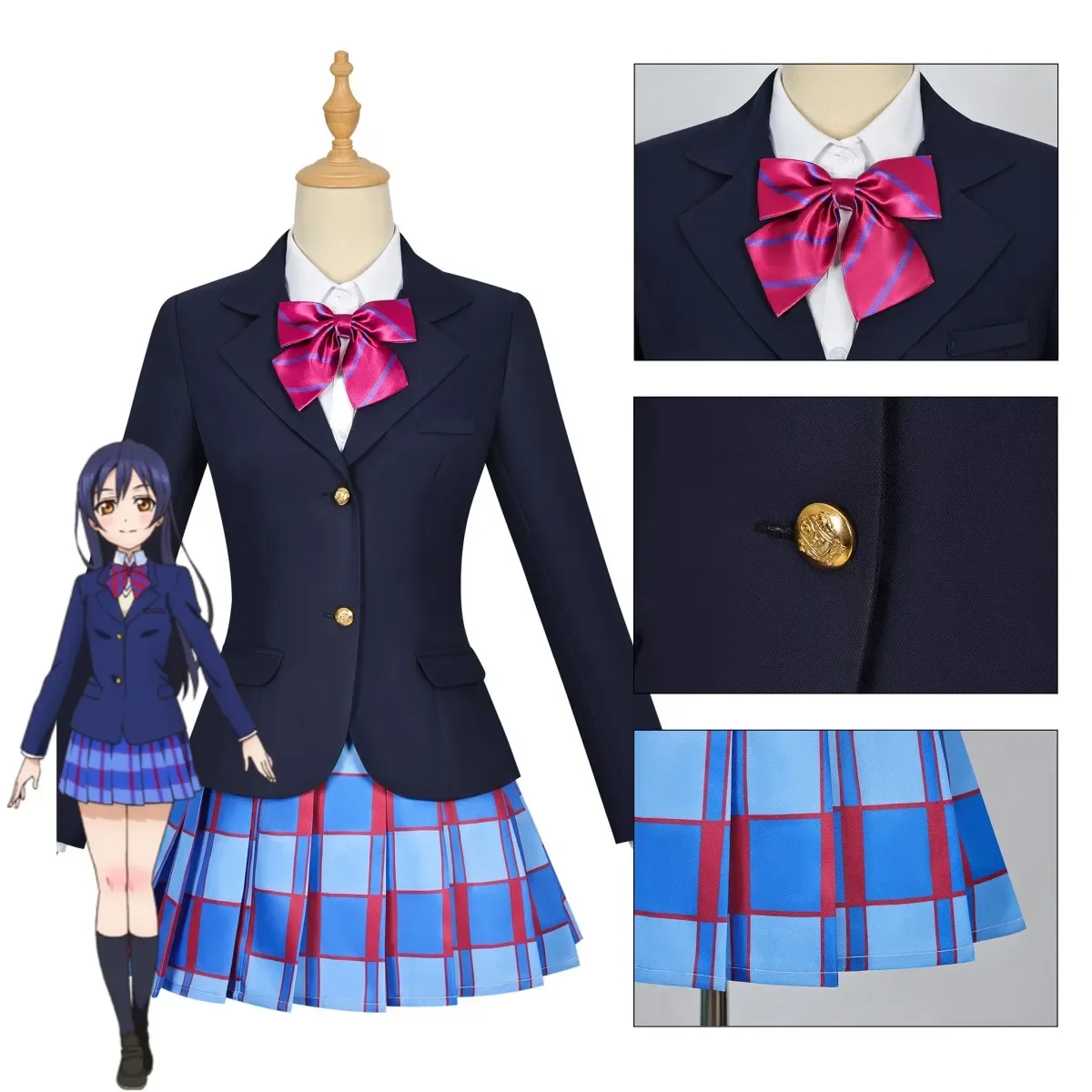 Фото Аниме LoveLive! School Idol Project Nico Yazawa Sonoda Umi Kotori Minami Косплей Костюм Школьная форма Парик Женский костюм Kawaii №2